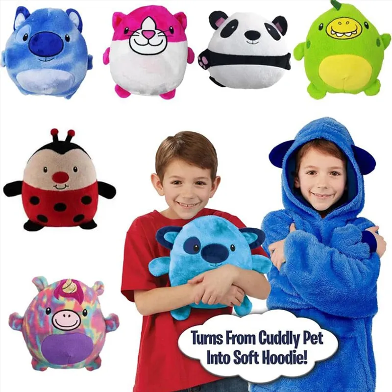 2 in 1 Kids Pet Blanket turns to Hoodie -Soft Plush