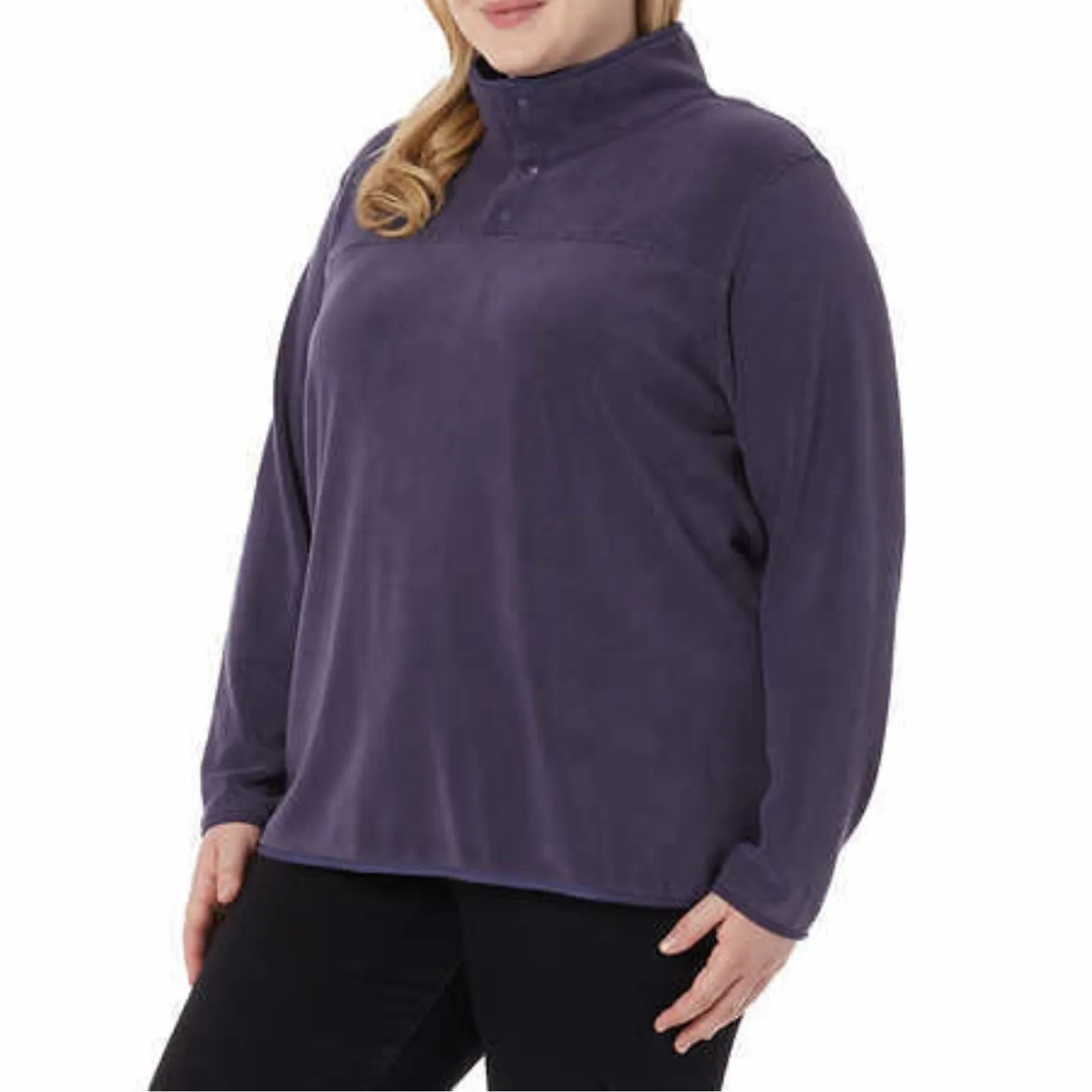 32 Degrees Women's Arctic Soft Fleece Snap closure Pullover Top Sweatshirt