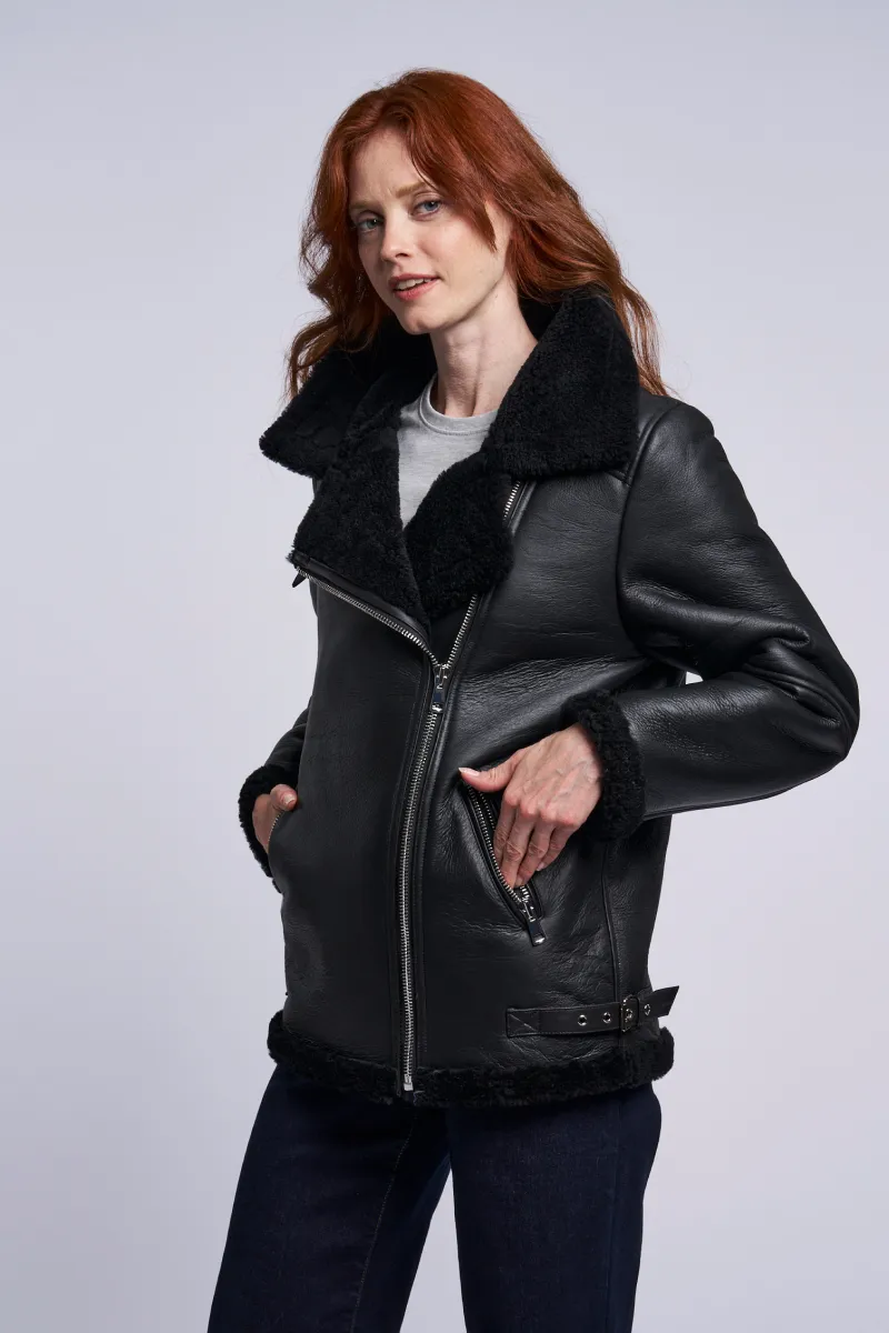 426 Genuine shearling moto jacket