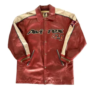 AVIREX HOCKEY LEATHER JACKET  (M)