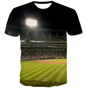 Baseball T shirts Men Stadium T-shirts Graphic Game T-shirts 3d White T shirts Funny