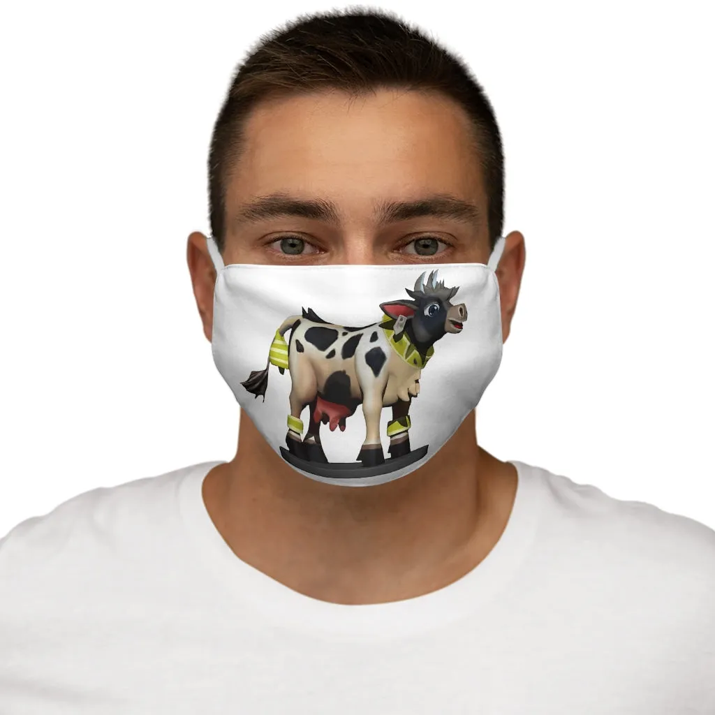 Black Cow Snug-Fit Polyester Face Mask