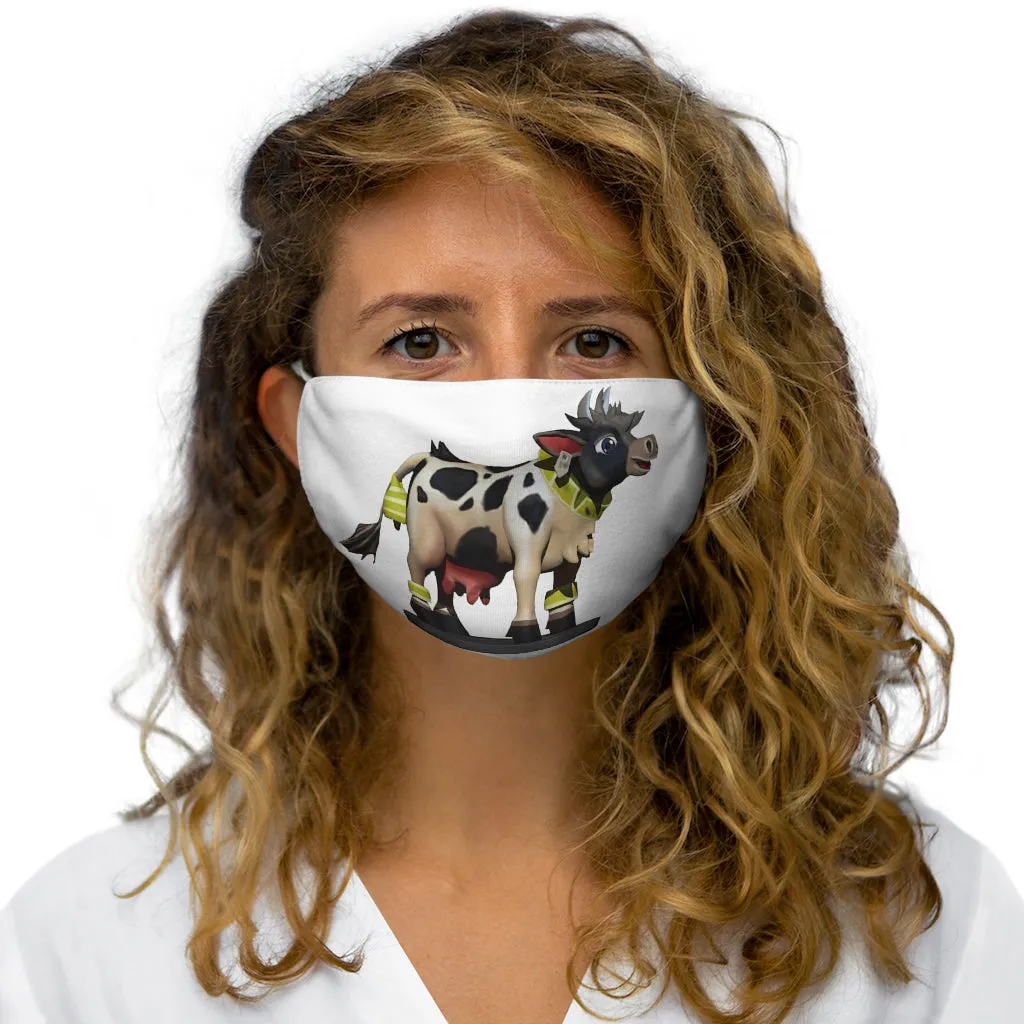 Black Cow Snug-Fit Polyester Face Mask