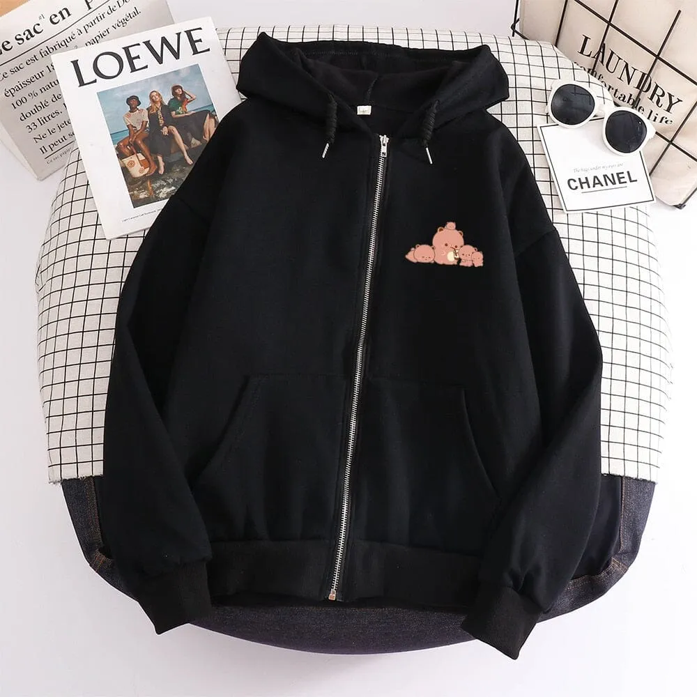 Boberu and Friends Soft Zip-Up Hoodie