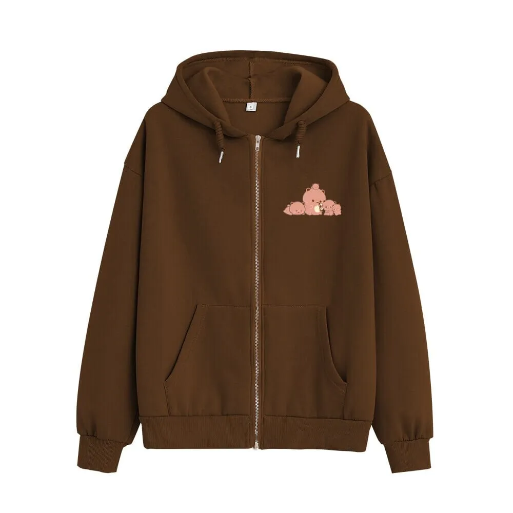 Boberu and Friends Soft Zip-Up Hoodie