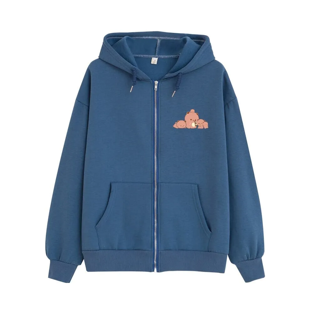 Boberu and Friends Soft Zip-Up Hoodie