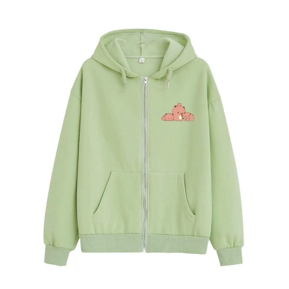 Boberu and Friends Soft Zip-Up Hoodie