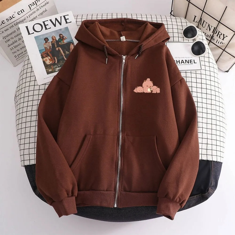 Boberu and Friends Soft Zip-Up Hoodie