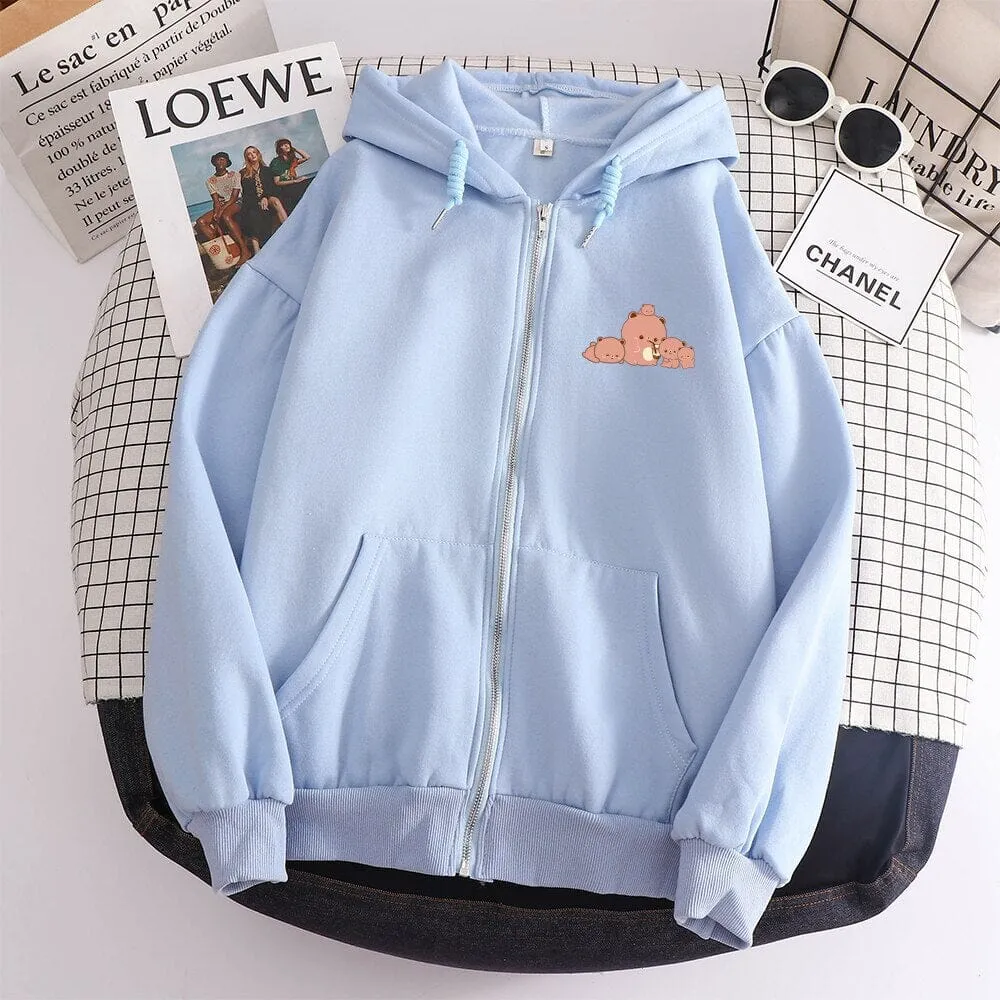 Boberu and Friends Soft Zip-Up Hoodie