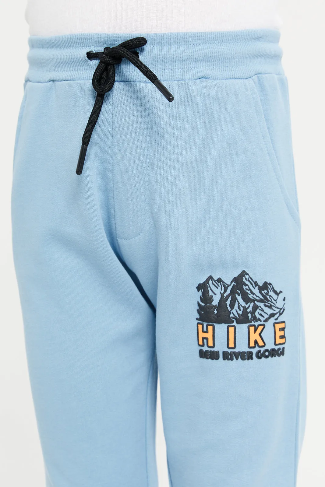 Boys Blue Side Print Active Pant