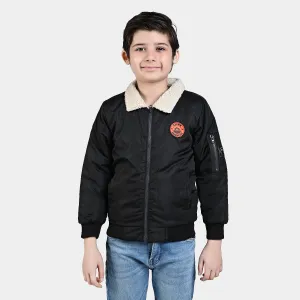 Boys Mix taffeta Quilted Jacket Wild Free-BLACK