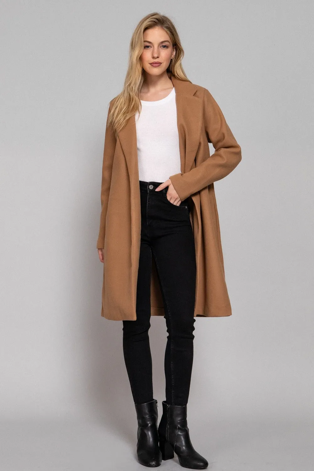 Camel Felt Long Coat