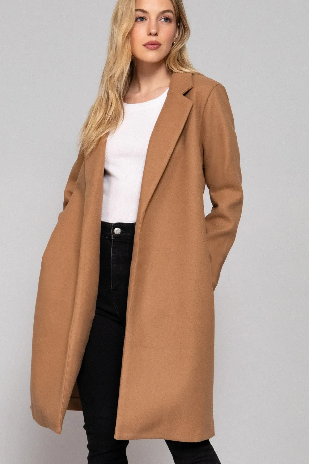 Camel Felt Long Coat