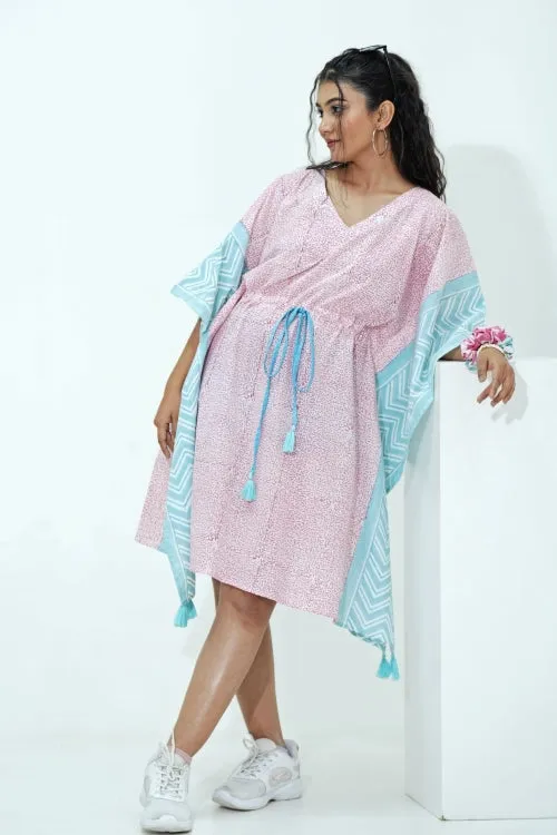 Candy Floss Hand Block Printed Kaftan