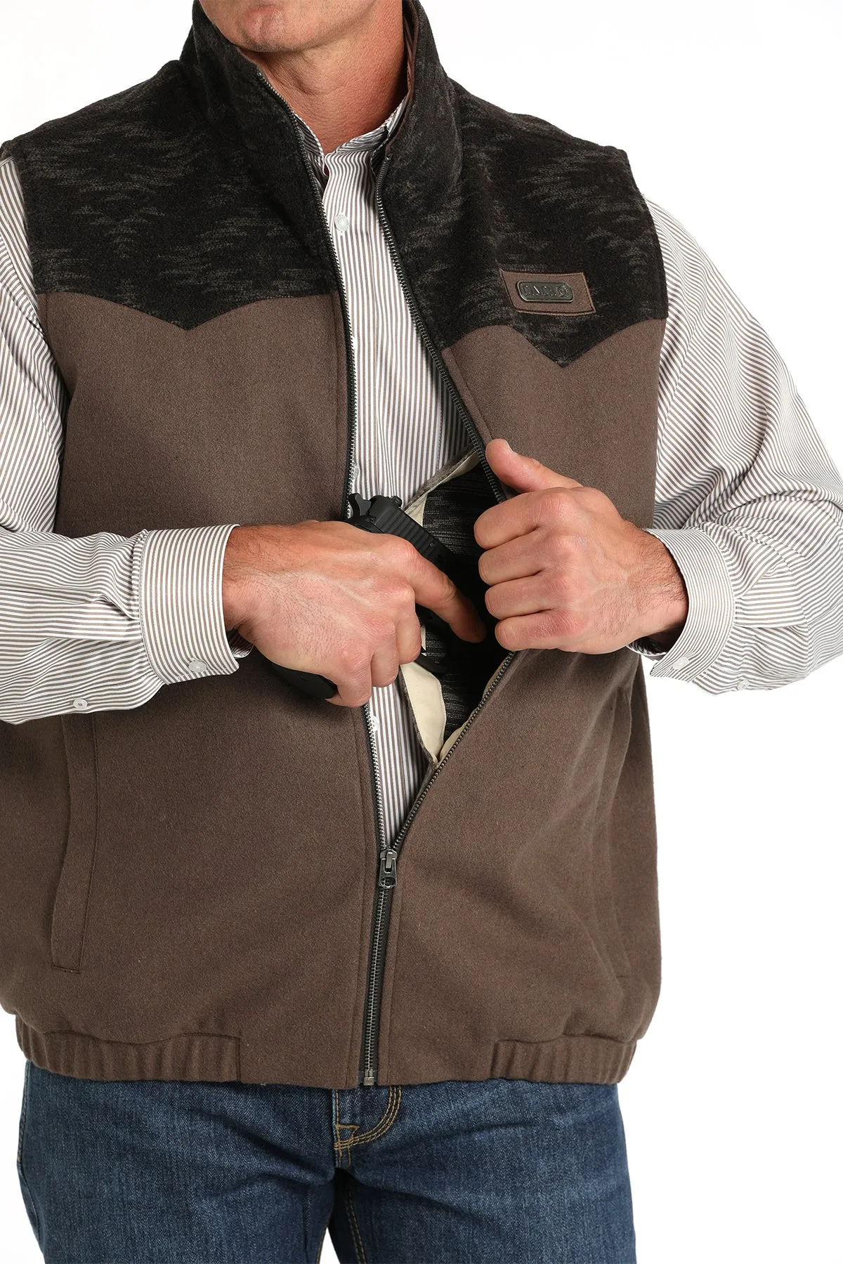 Cinch Men's Brown Concealed Carry Western Vest