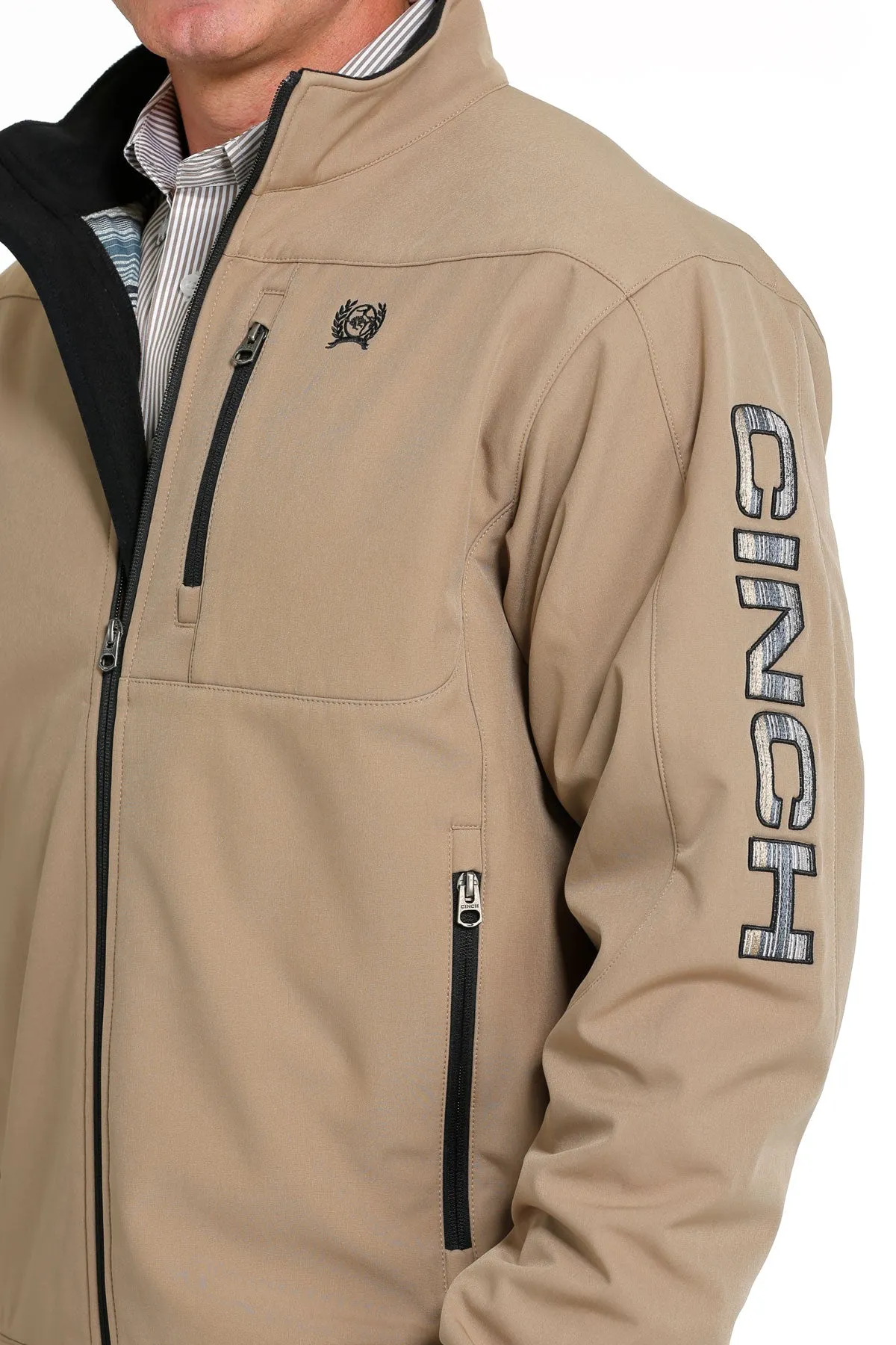 Cinch Men's Brown Solid Bonded Jacket