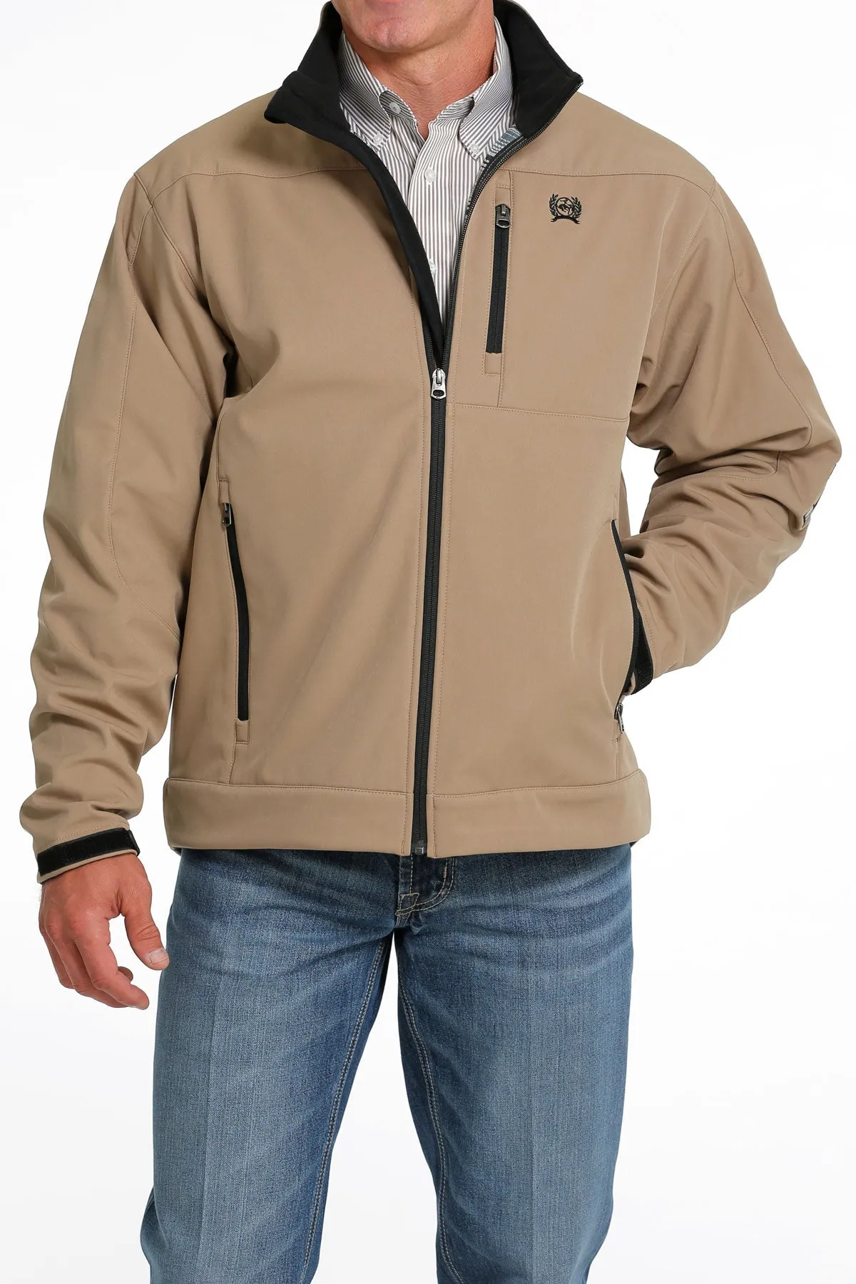 Cinch Men's Brown Solid Bonded Jacket