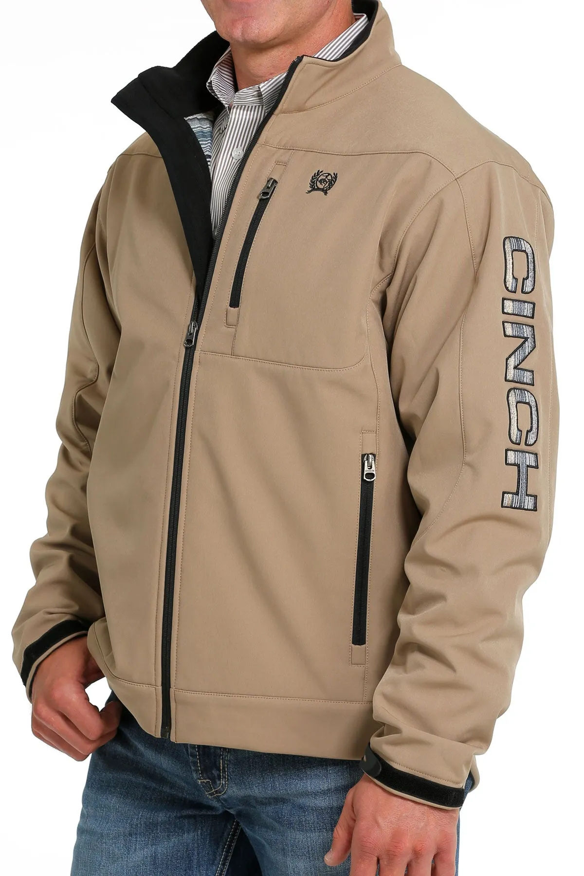 Cinch Men's Brown Solid Bonded Jacket