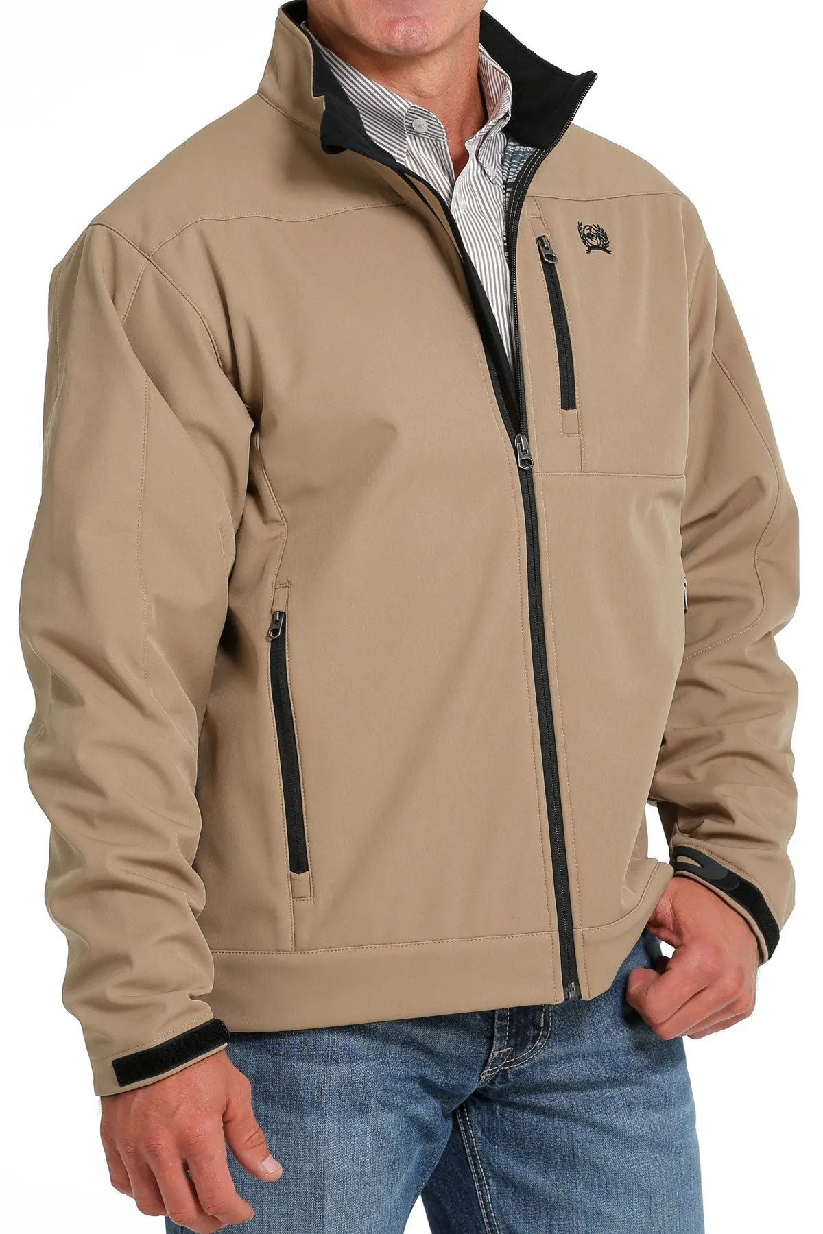 Cinch Men's Brown Solid Bonded Jacket