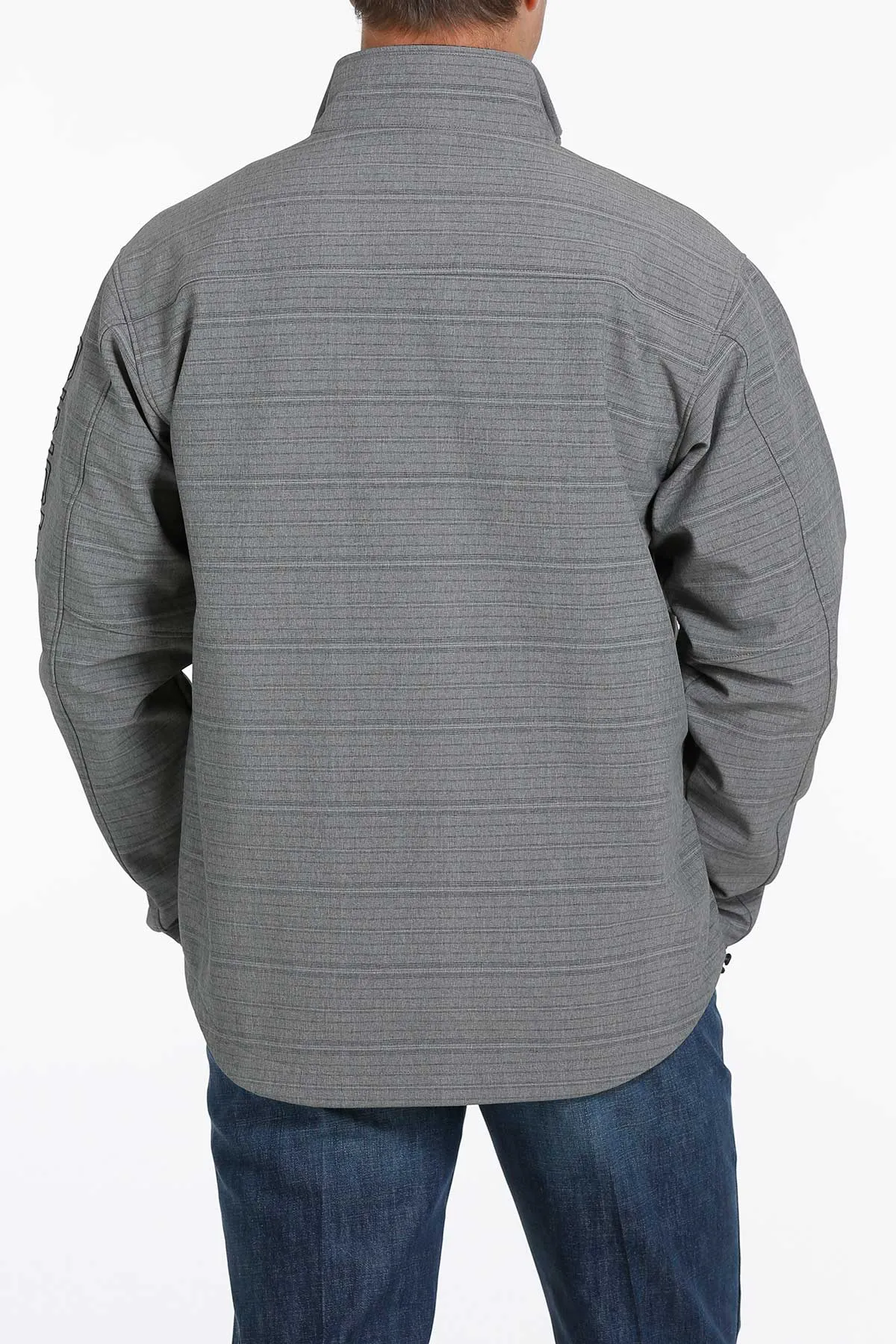 Cinch Men's Gray Stripe Bonded Jacket