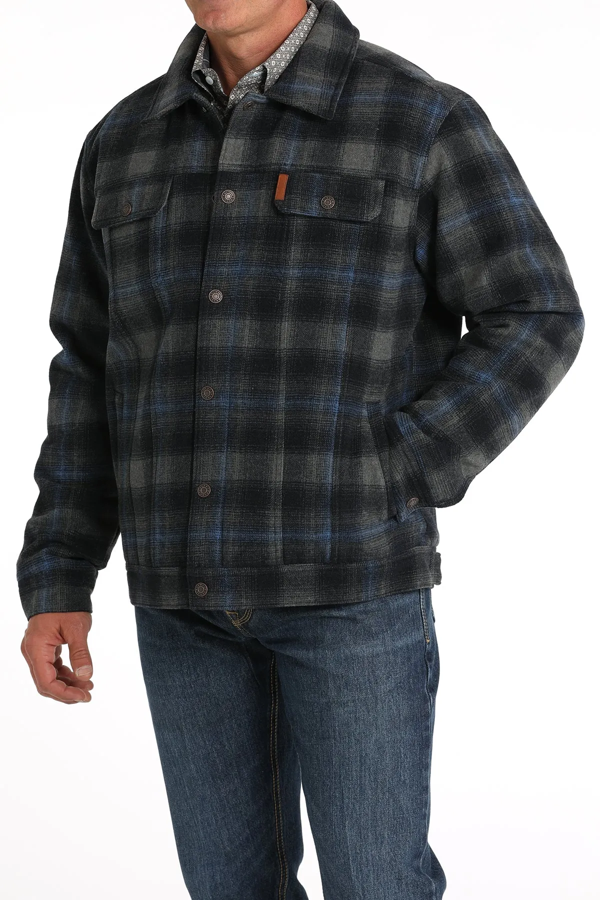 Cinch Men's Navy and Gray Lined Trucker Jacket