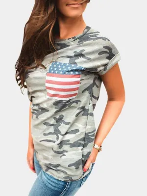 Custom Round Neck Camouflage Short Sleeve T-Shirts