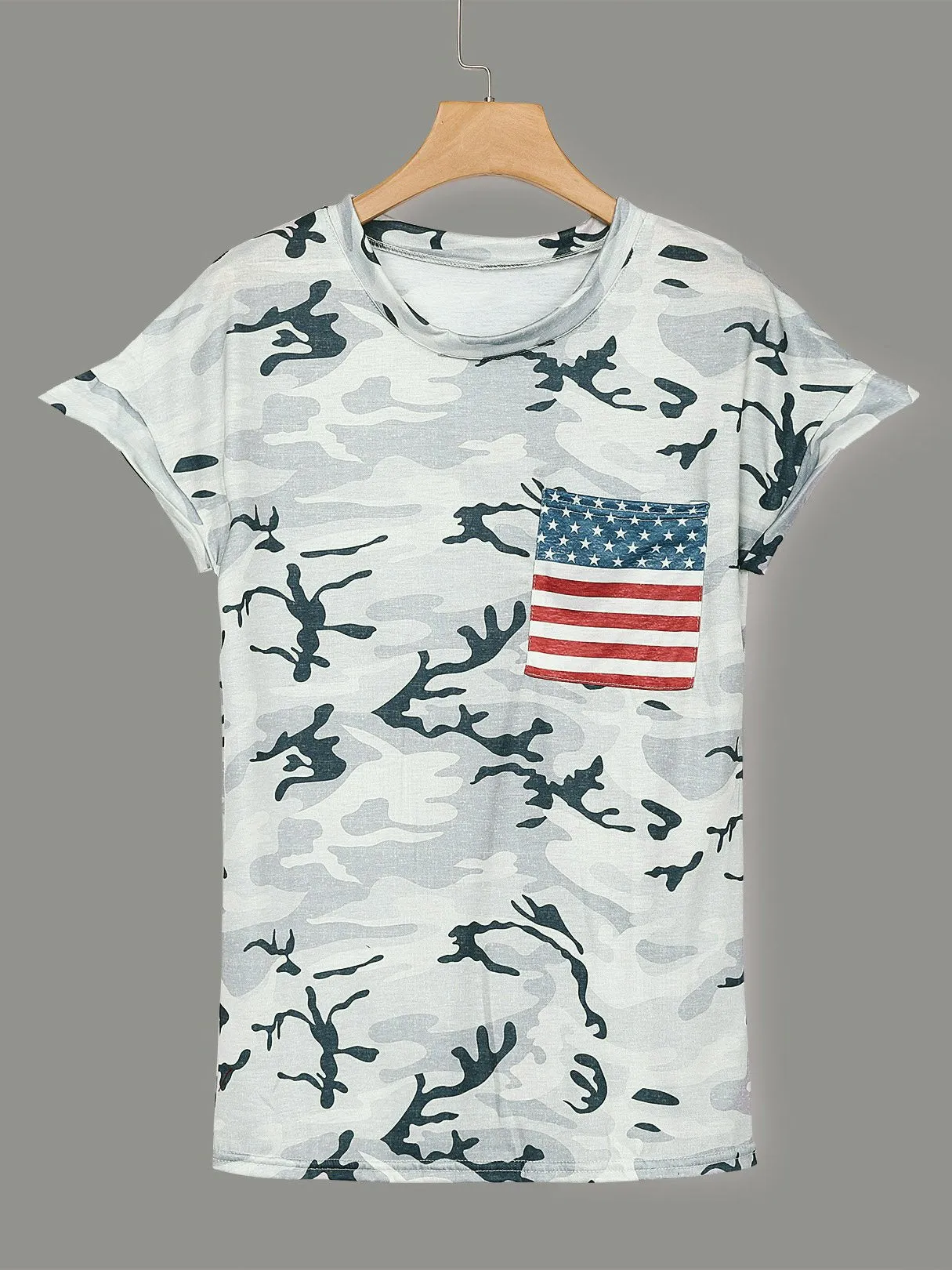 Custom Round Neck Camouflage Short Sleeve T-Shirts