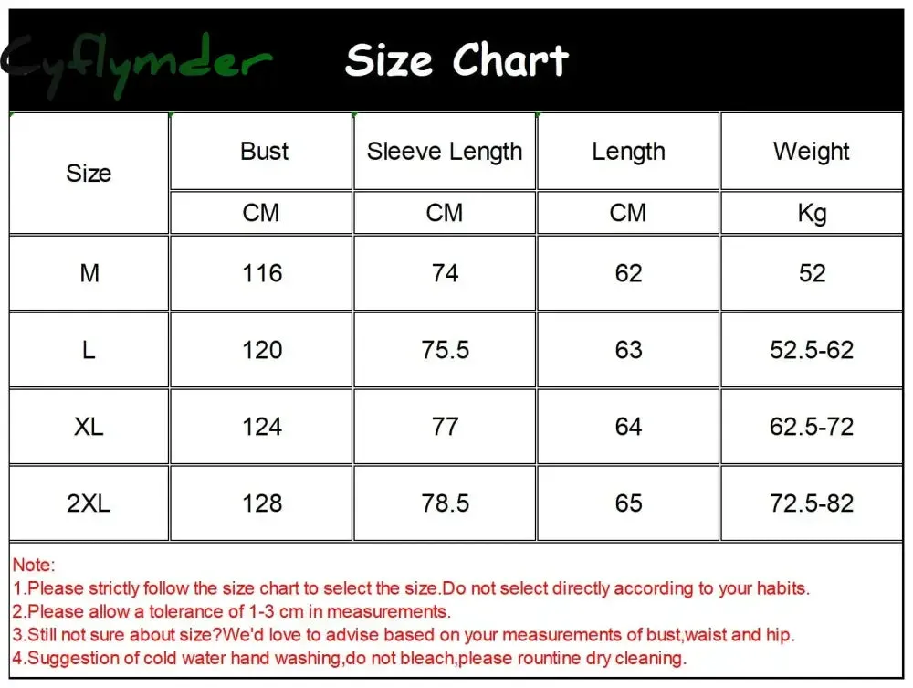 Cyflymder Women's Jacket New Korean Version Stand Collar Short Cotton-padded Jacket Thickening Warm Parkas Winter Jackets for Women Coat