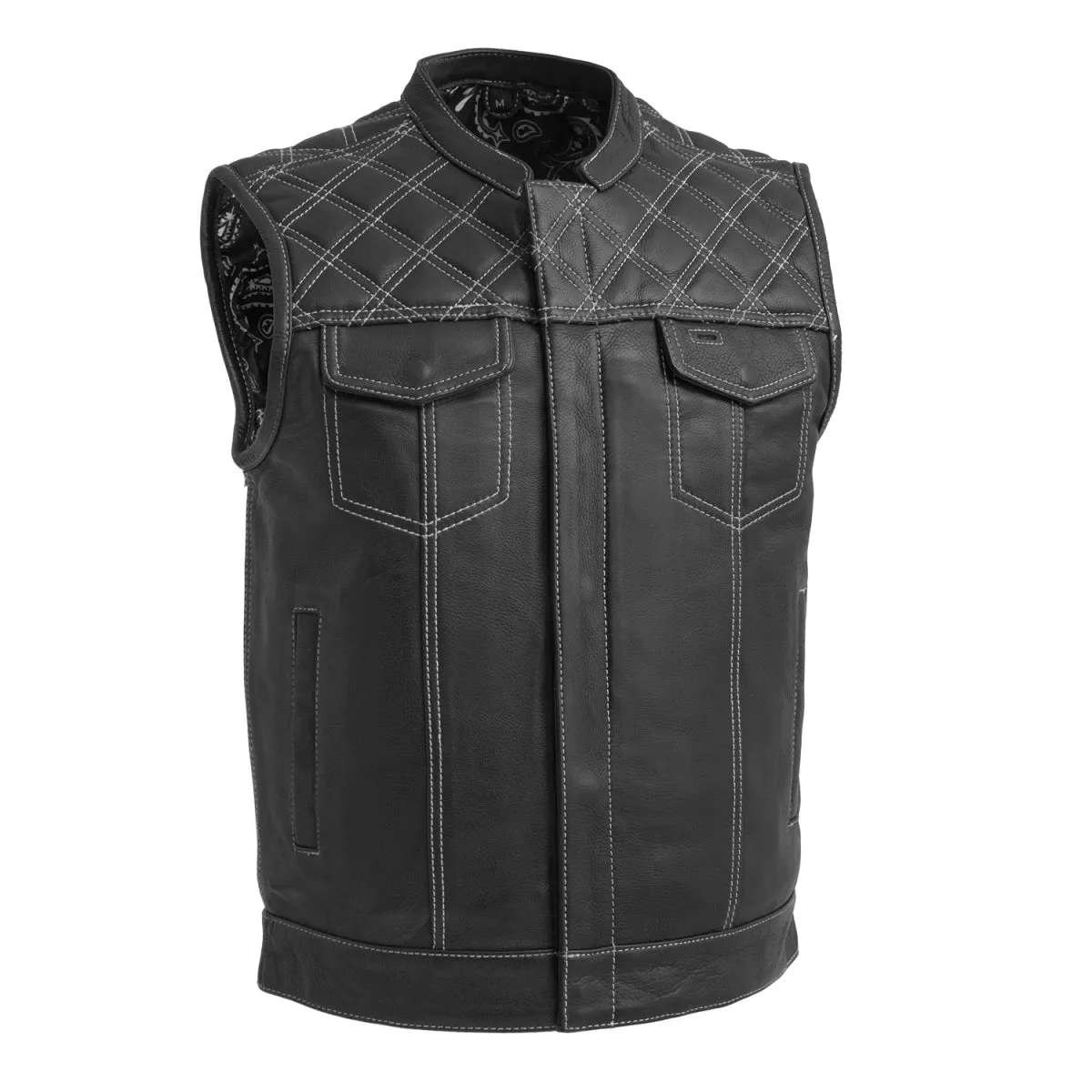 Downside Men's Motorcycle Leather Vest