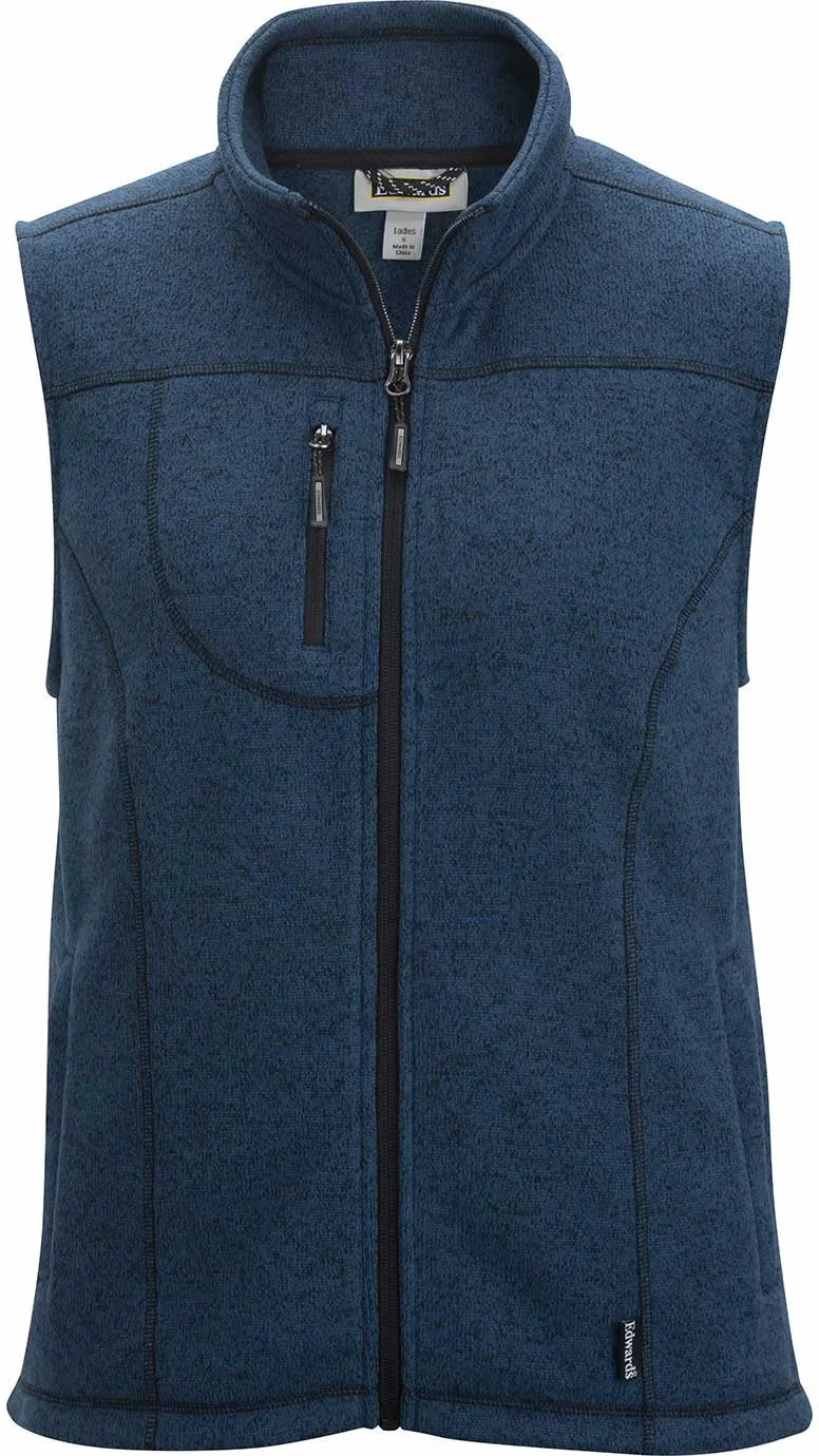 Edwards Womens Sweater Knit Fleece Vest-OUTLET