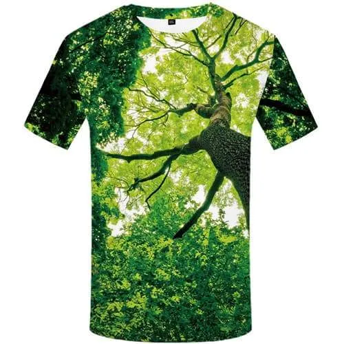 Eye T shirts Men Refraction Tshirts Cool Forest T-shirts Graphic Tree T shirts Funny Green Tshirts Novelty Short Sleeve T shirts