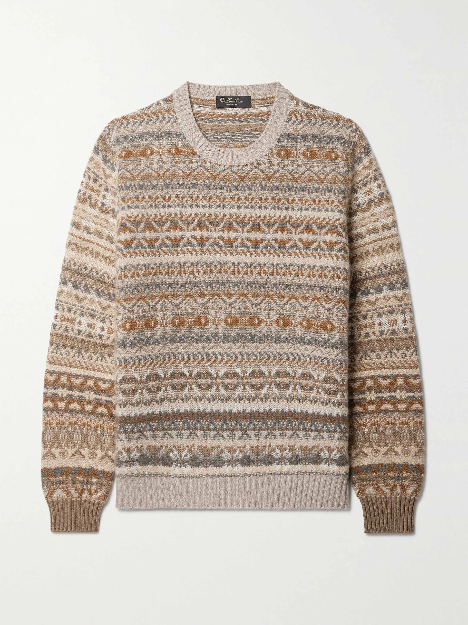 Fair Isle cashmere and silk-blend sweater