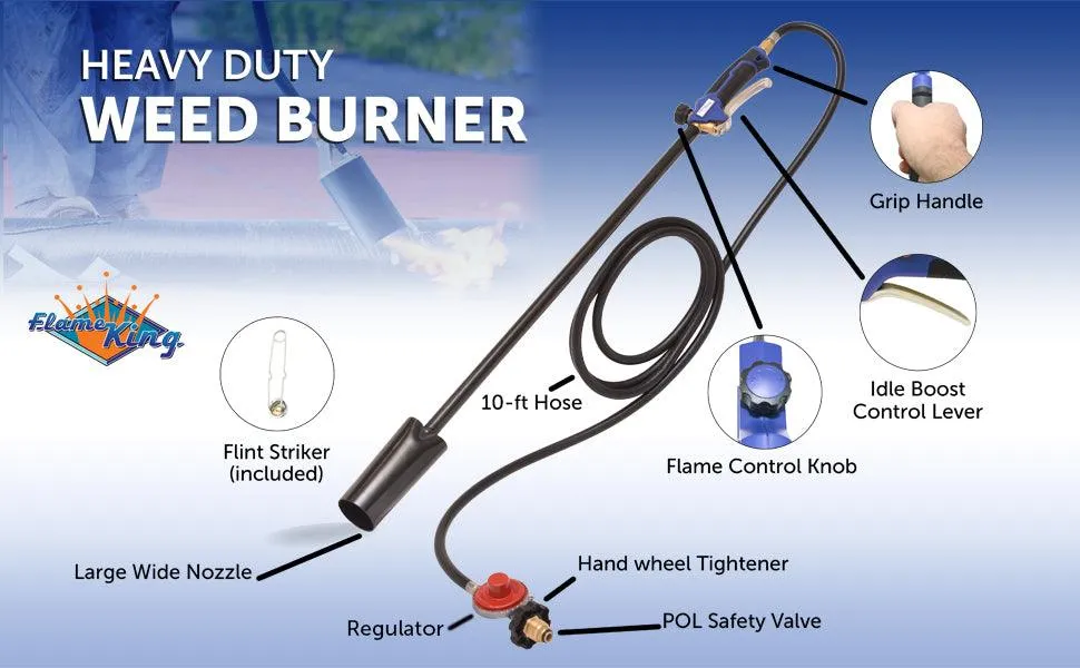 Flame King Heavy Duty 100,000 BTU Propane Torch Weed Burner