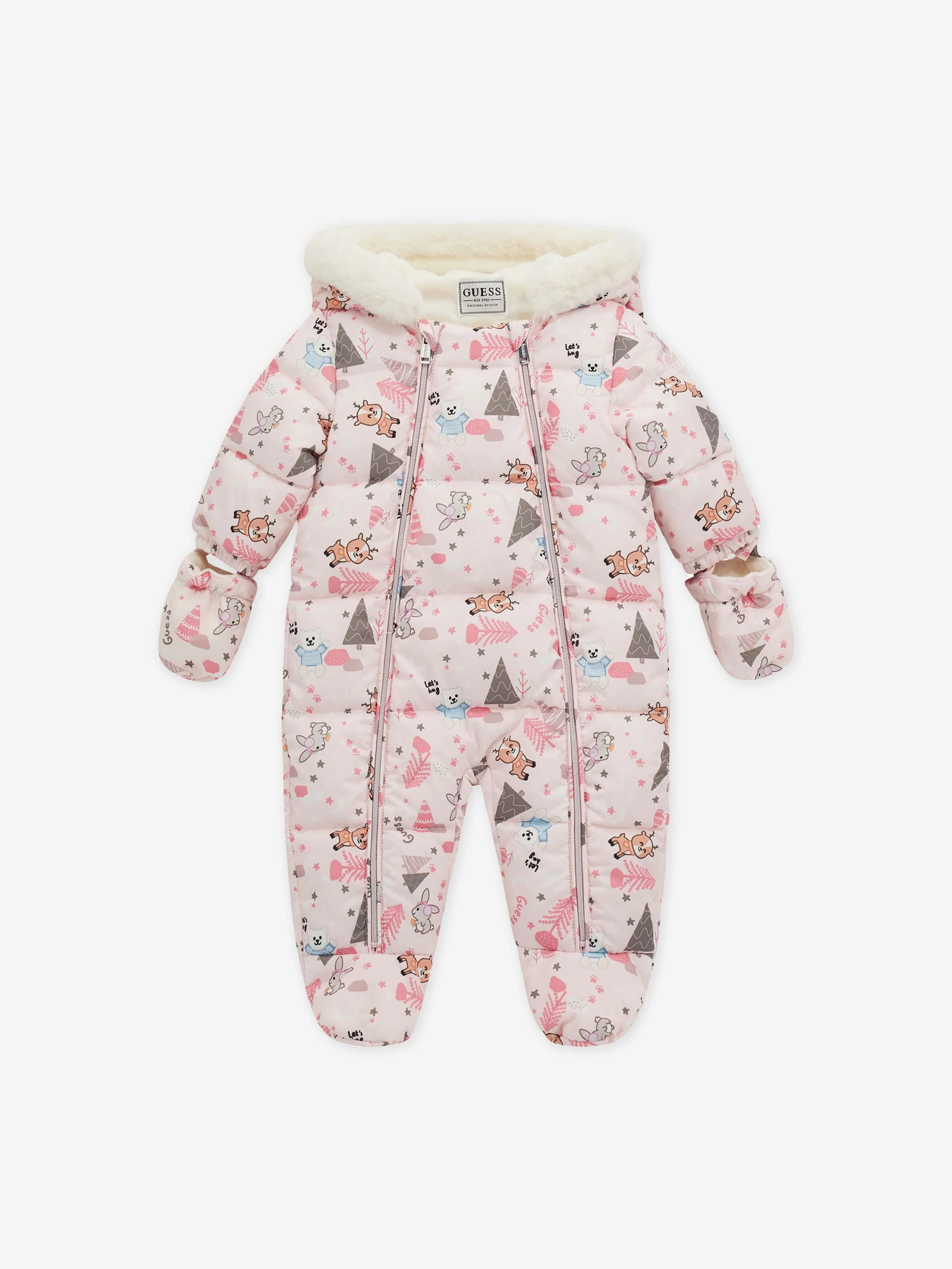 Guess Baby Girls Forest Snowsuit in Pink