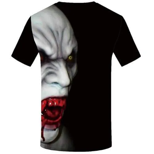 Halloween T shirts Men Ghost T-shirts 3d Blood T shirts Funny Black Tshirt Anime Short Sleeve T shirts Men women Digital