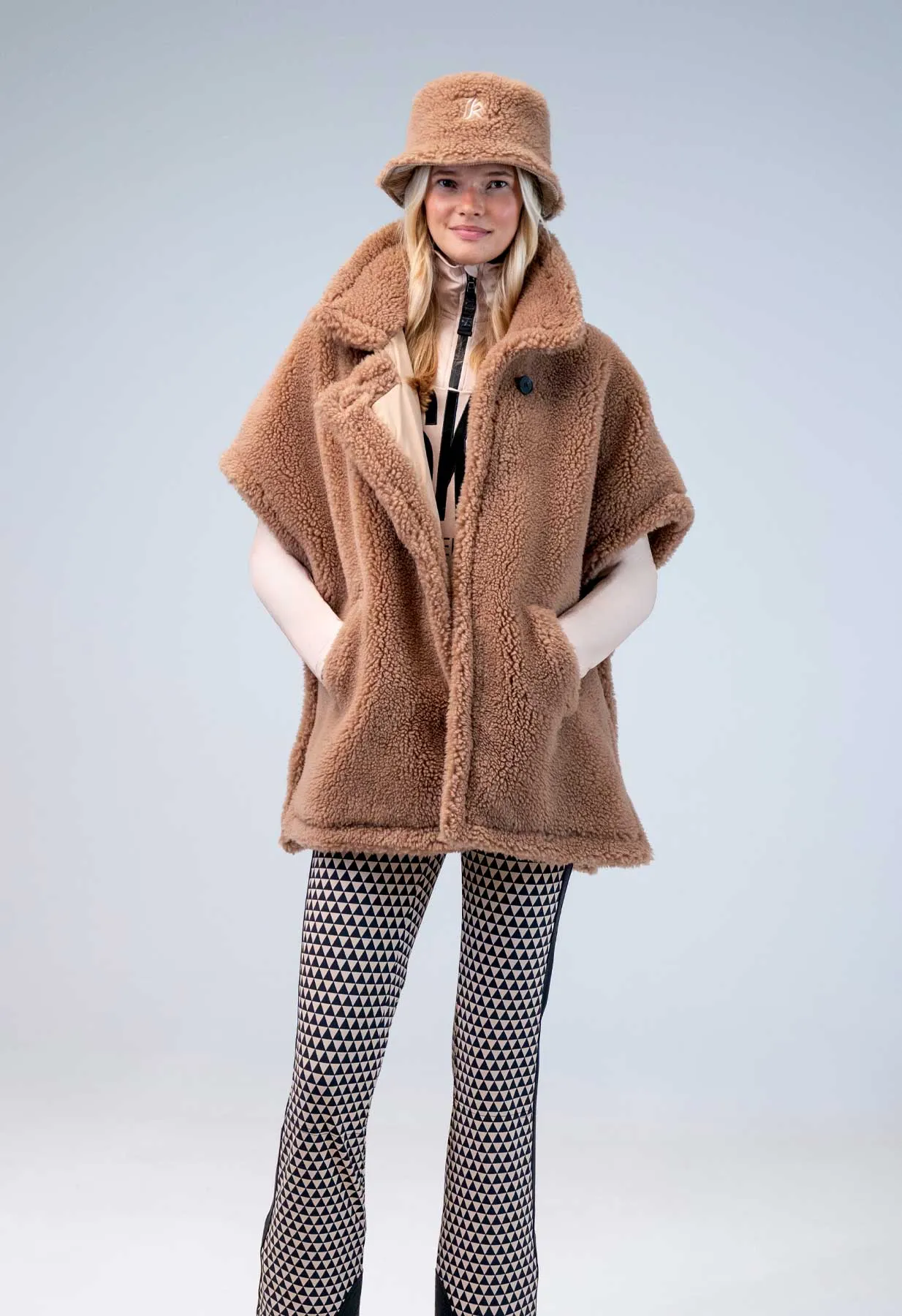 Kelly by Sissy Teddy Faux Fur Gilet  in Caramel