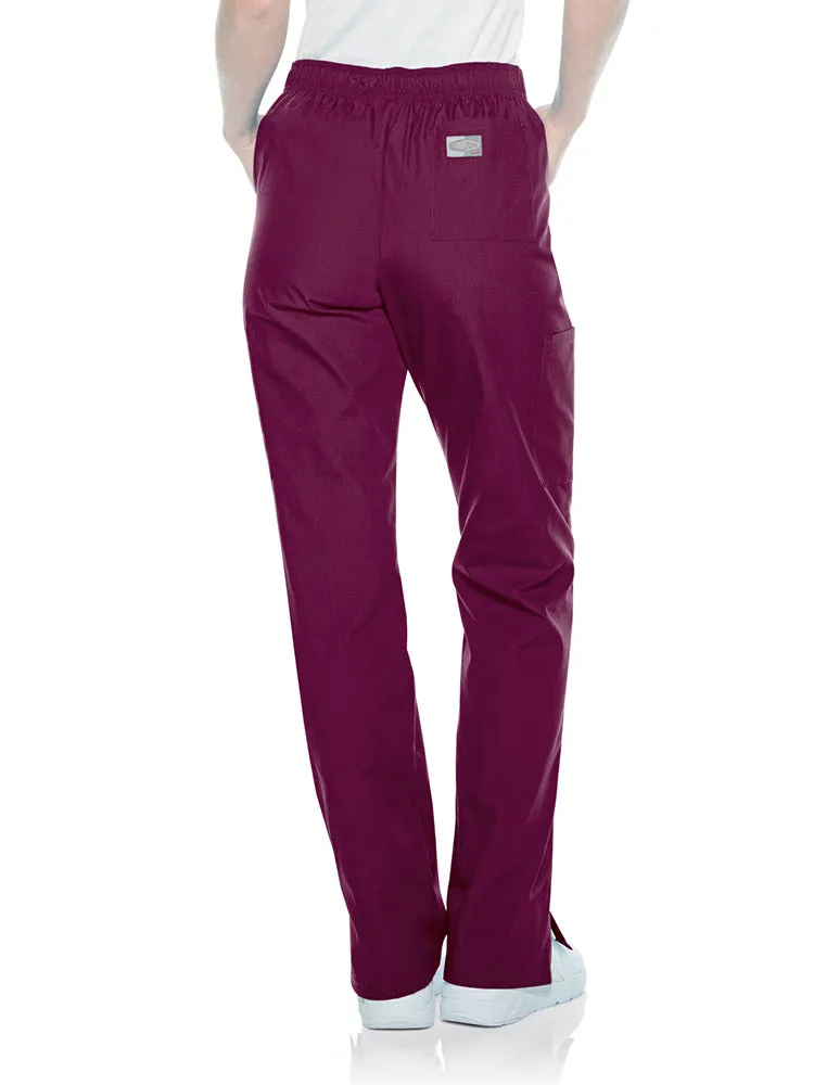 Landau ScrubZone Women's Straight Leg Cargo Pants | Wine