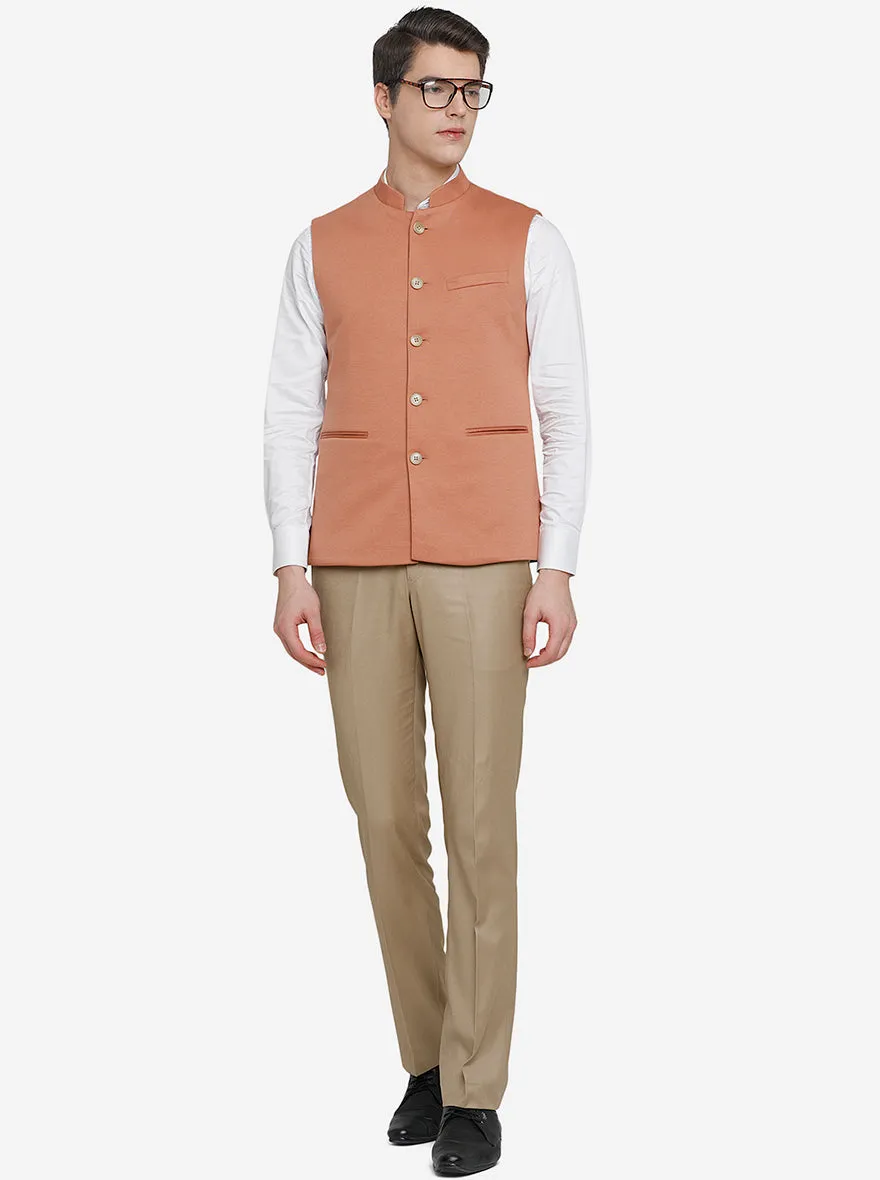 Light Orange Bandhgala Jacket | JB Studio