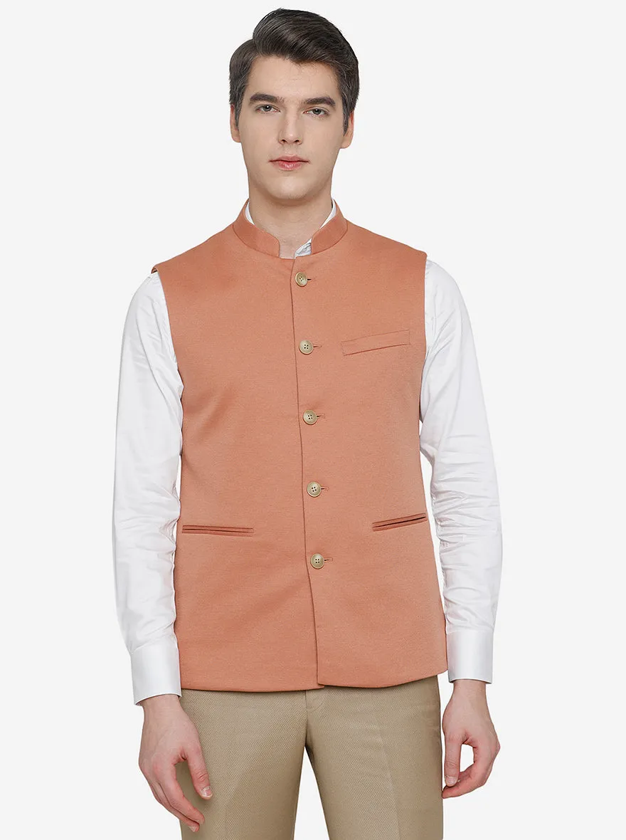 Light Orange Bandhgala Jacket | JB Studio