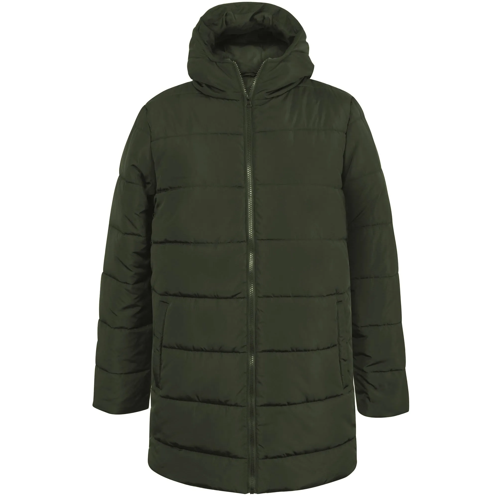 Men's Hooded Puffer Winter Coat - Dark Colors