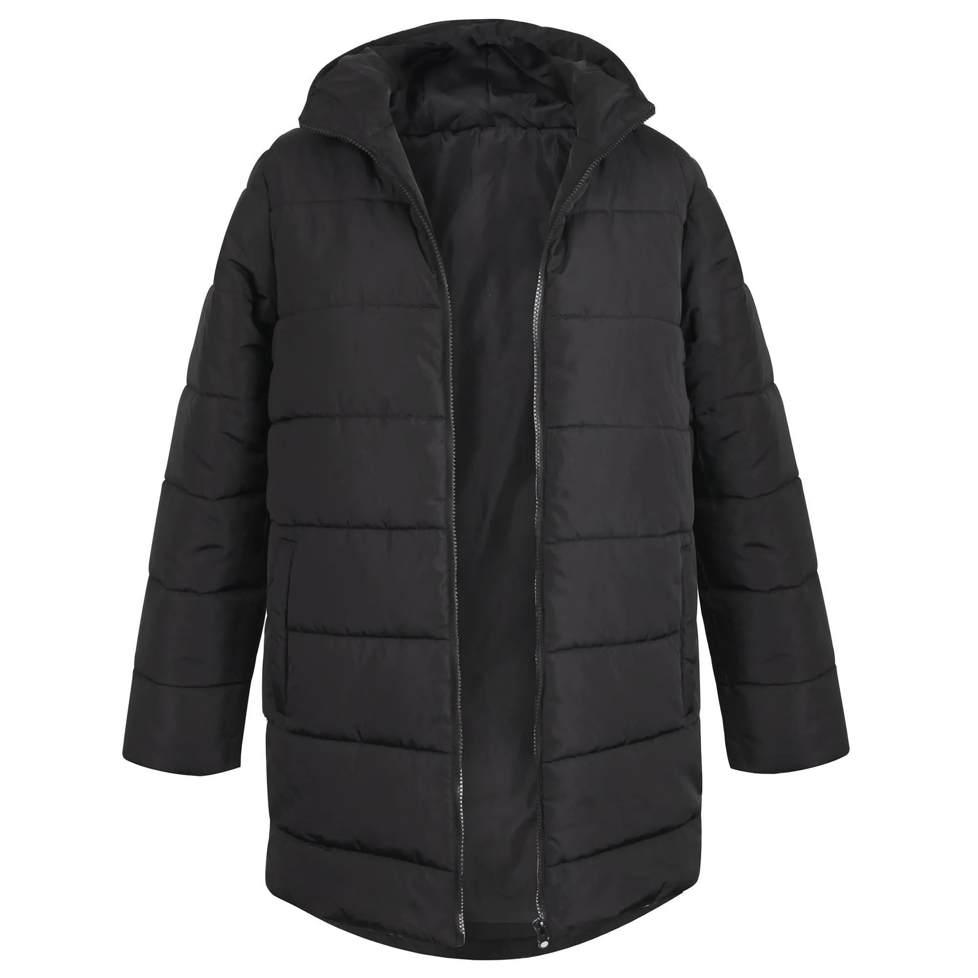 Men's Hooded Puffer Winter Coat - Dark Colors