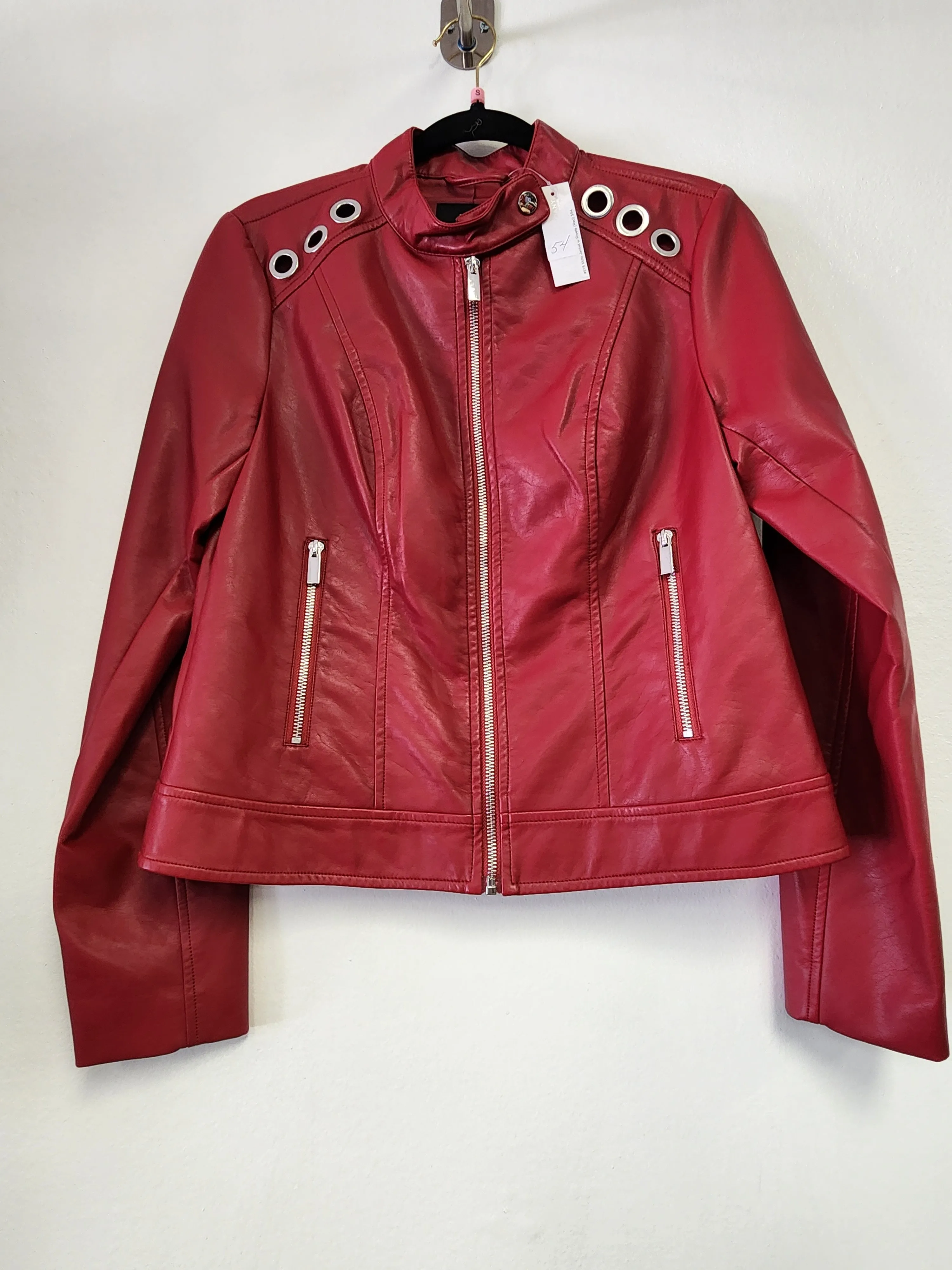 Moto Jacket w Rivets In Red