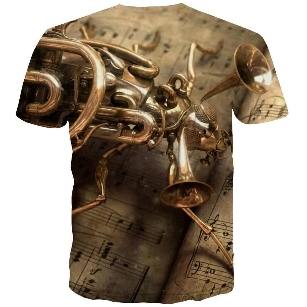 Music T shirts Men Instrument T shirts Funny Retro Tshirt Anime Electronic T-shirts Graphic