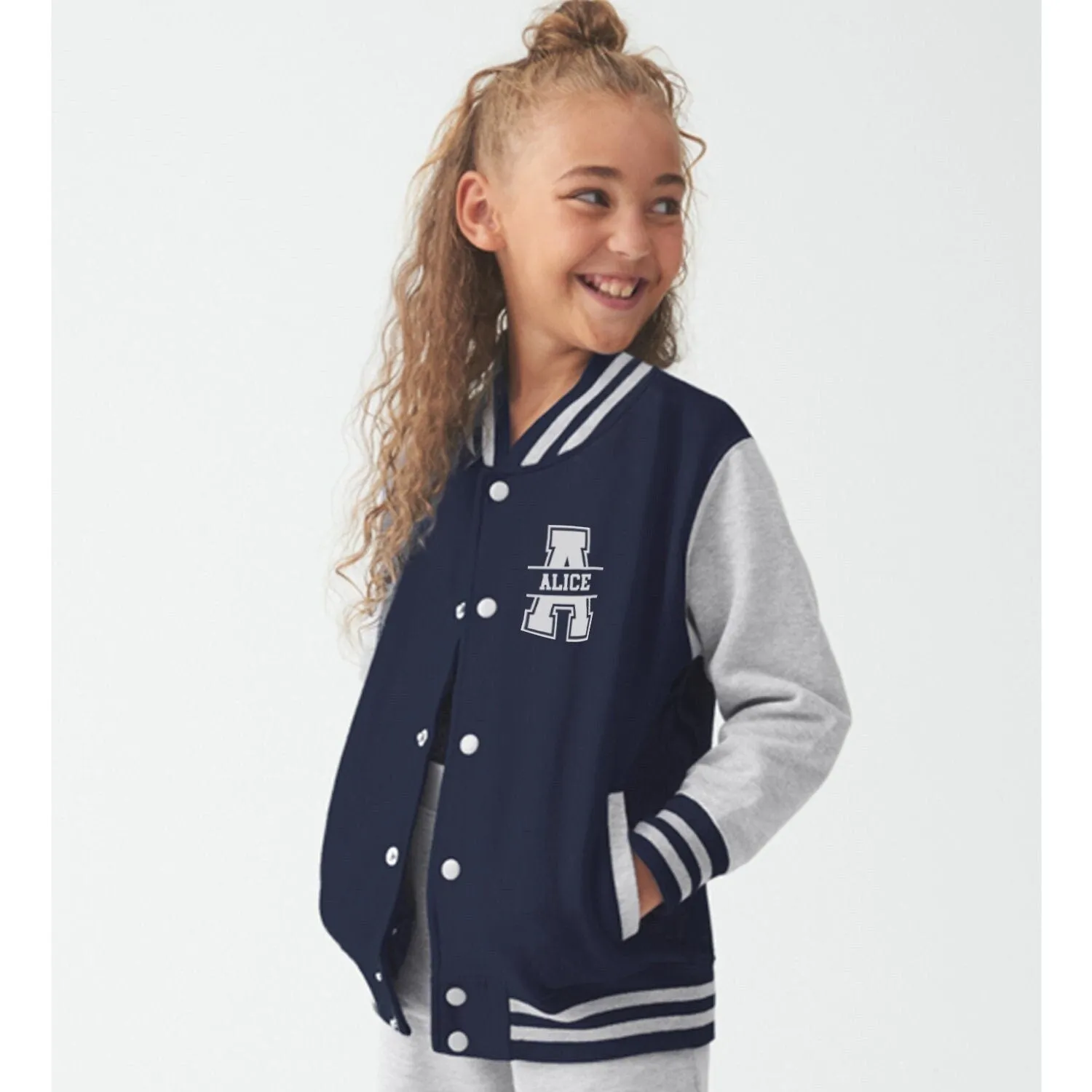 Personalised Kids Name Varsity Jacket, Customised Kids Varsity Jacket, Baseball style Jacket, Kids School Jacket, Unisex Jacket