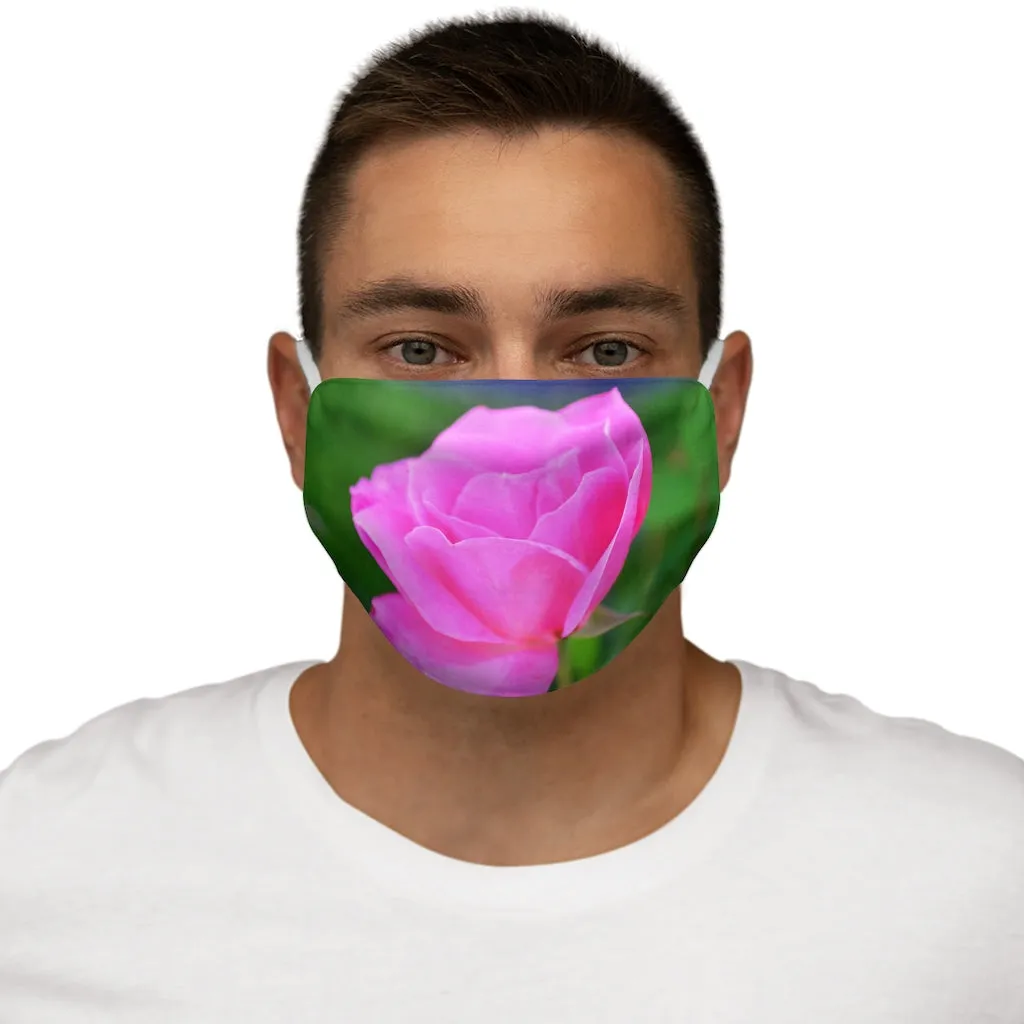 Pink Flower Snug-Fit Polyester Face Mask