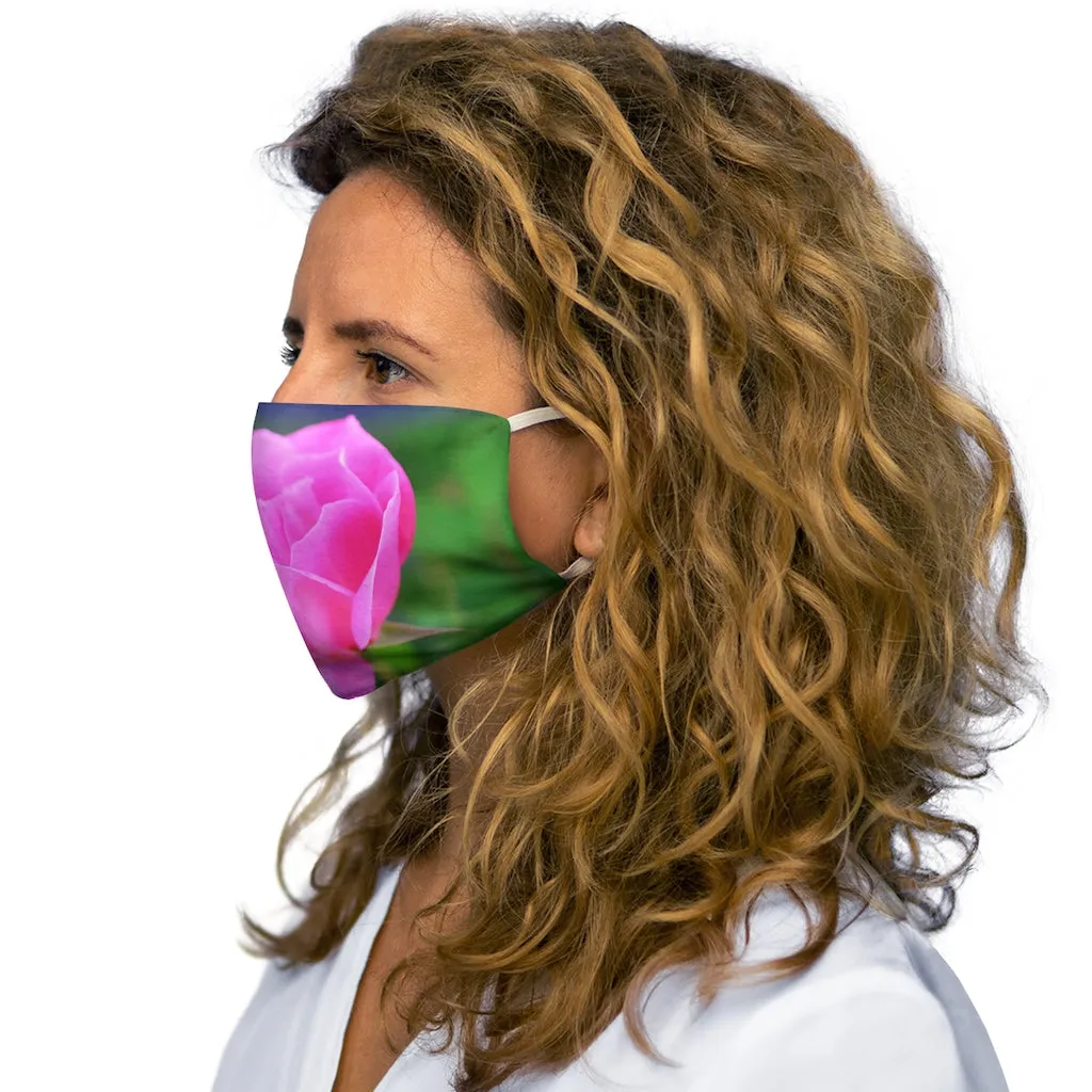 Pink Flower Snug-Fit Polyester Face Mask