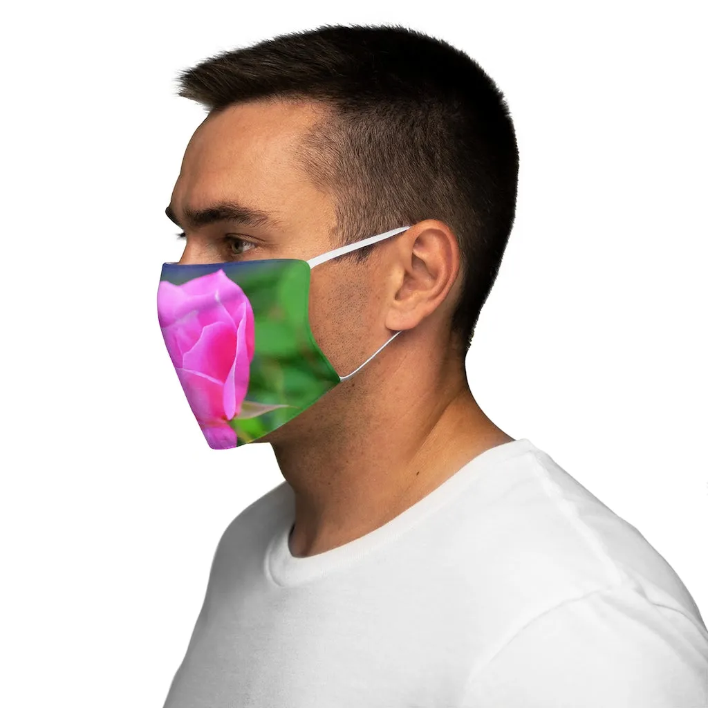 Pink Flower Snug-Fit Polyester Face Mask