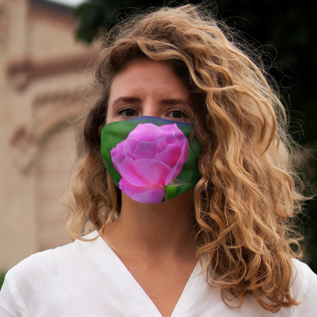 Pink Flower Snug-Fit Polyester Face Mask