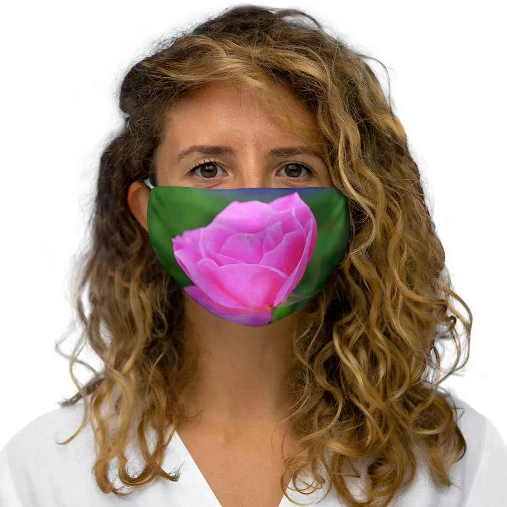 Pink Flower Snug-Fit Polyester Face Mask