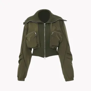 Pre Order:  Double Front Pockets Army Green Jacket